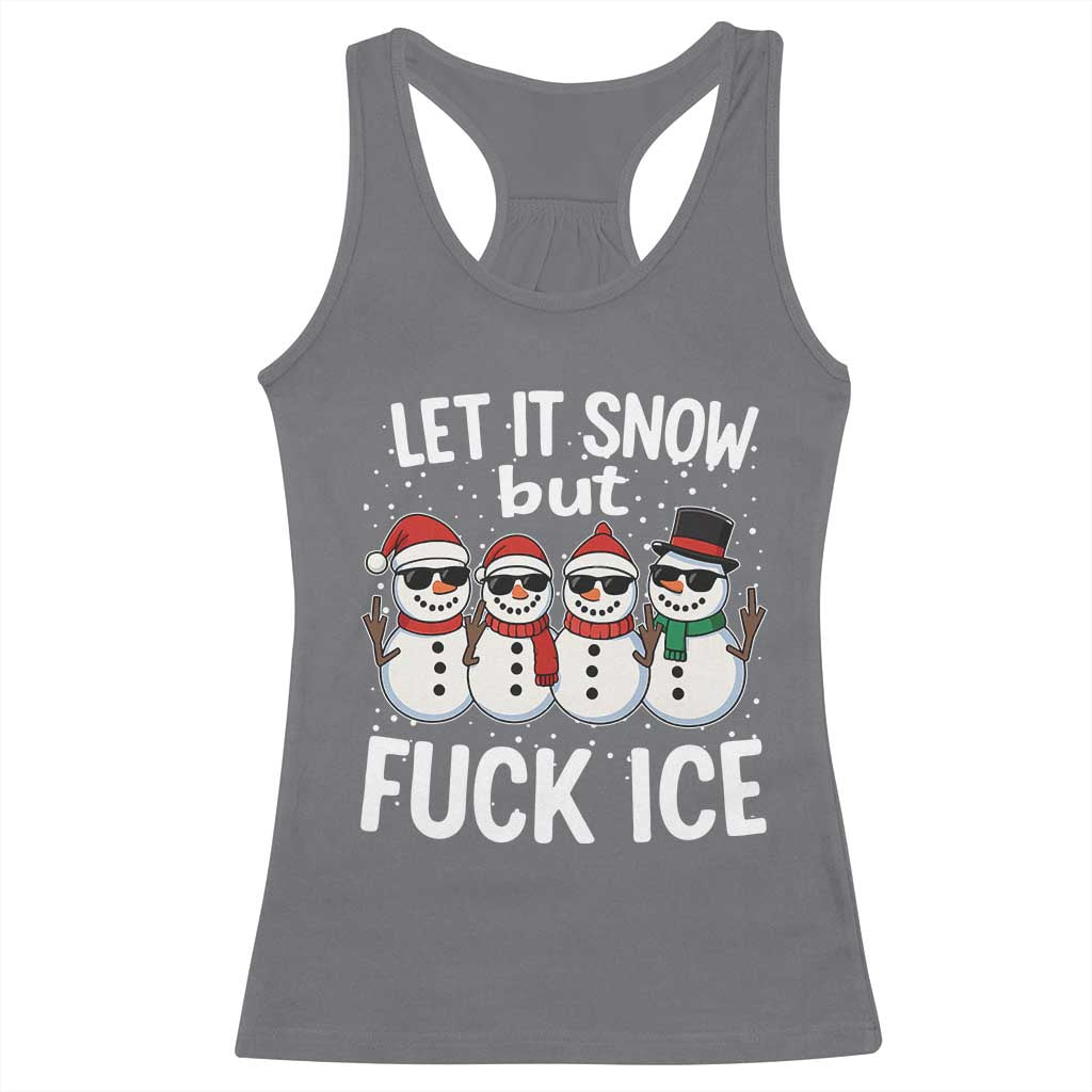 Anti ICE Christmas Racerback Tank Top Funny Snowman Cute Finger Let It Snow Funny FDT - Wonder Print Shop