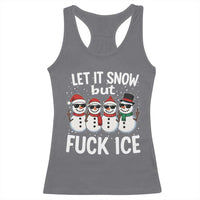 Anti ICE Christmas Racerback Tank Top Funny Snowman Cute Finger Let It Snow Funny FDT - Wonder Print Shop