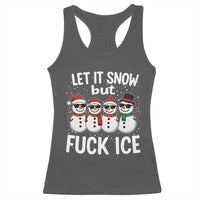 Anti ICE Christmas Racerback Tank Top Funny Snowman Cute Finger Let It Snow Funny FDT - Wonder Print Shop