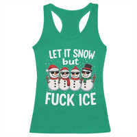 Anti ICE Christmas Racerback Tank Top Funny Snowman Cute Finger Let It Snow Funny FDT - Wonder Print Shop