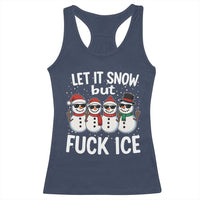 Anti ICE Christmas Racerback Tank Top Funny Snowman Cute Finger Let It Snow Funny FDT - Wonder Print Shop
