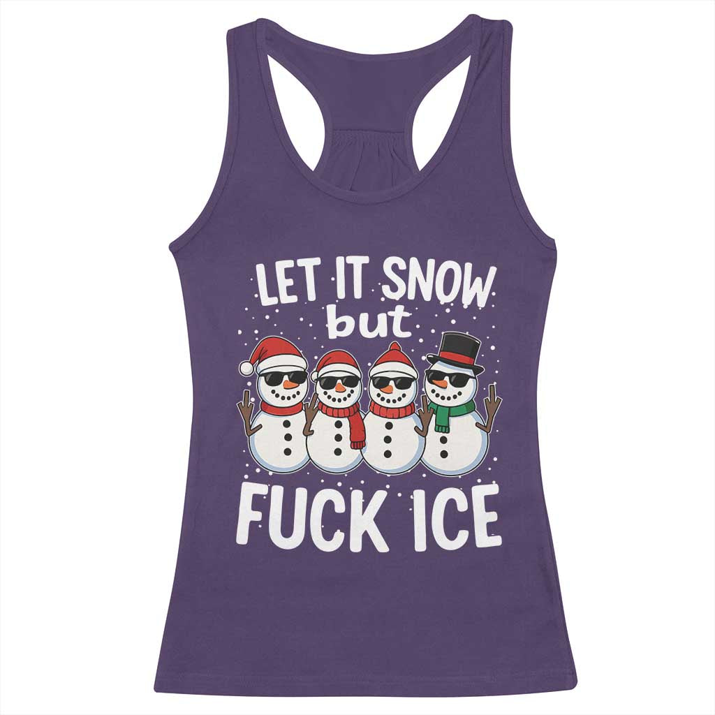 Anti ICE Christmas Racerback Tank Top Funny Snowman Cute Finger Let It Snow Funny FDT - Wonder Print Shop