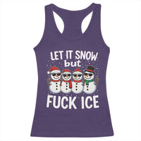 Anti ICE Christmas Racerback Tank Top Funny Snowman Cute Finger Let It Snow Funny FDT - Wonder Print Shop