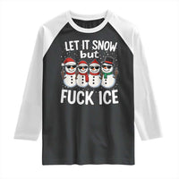 Anti ICE Christmas Raglan Shirt Funny Snowman Cute Finger Let It Snow Funny FDT - Wonder Print Shop