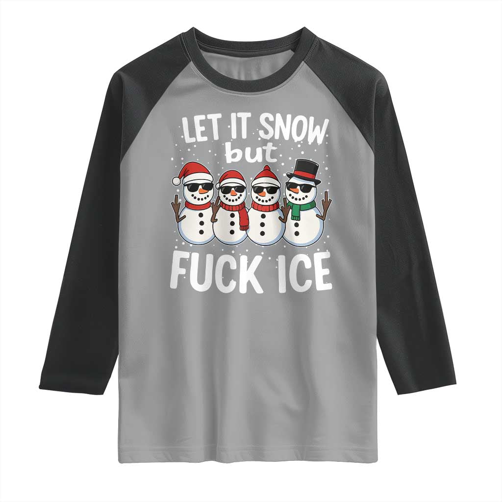 Anti ICE Christmas Raglan Shirt Funny Snowman Cute Finger Let It Snow Funny FDT - Wonder Print Shop