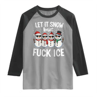 Anti ICE Christmas Raglan Shirt Funny Snowman Cute Finger Let It Snow Funny FDT - Wonder Print Shop