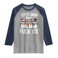 Anti ICE Christmas Raglan Shirt Funny Snowman Cute Finger Let It Snow Funny FDT - Wonder Print Shop
