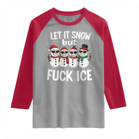 Anti ICE Christmas Raglan Shirt Funny Snowman Cute Finger Let It Snow Funny FDT - Wonder Print Shop