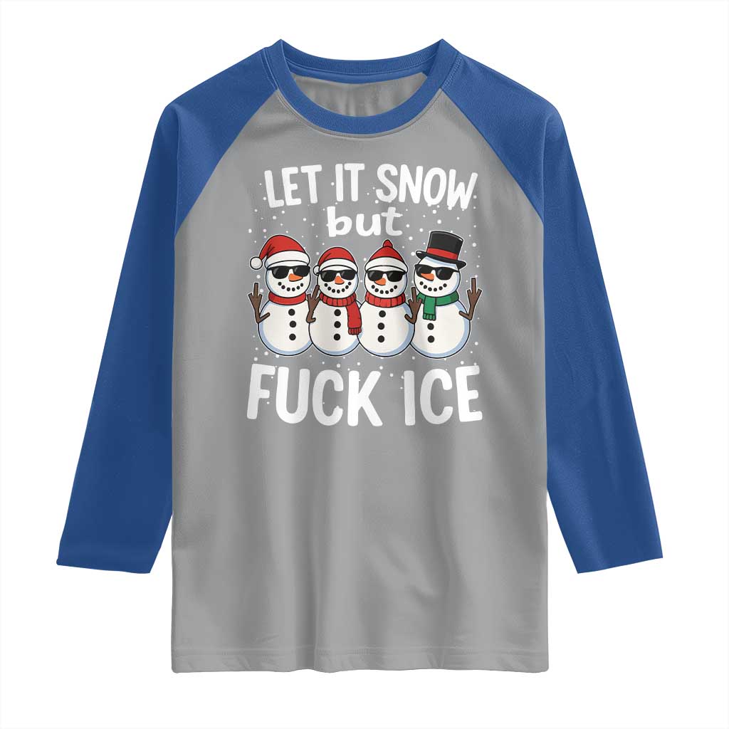 Anti ICE Christmas Raglan Shirt Funny Snowman Cute Finger Let It Snow Funny FDT - Wonder Print Shop