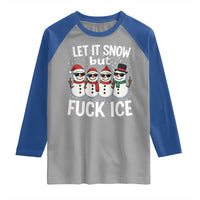 Anti ICE Christmas Raglan Shirt Funny Snowman Cute Finger Let It Snow Funny FDT - Wonder Print Shop