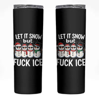 Anti ICE Christmas Skinny Tumbler Funny Snowman Cute Finger Let It Snow Funny FDT - Wonder Print Shop