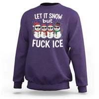 Anti ICE Christmas Sweatshirt Funny Snowman Cute Finger Let It Snow Funny FDT - Wonder Print Shop