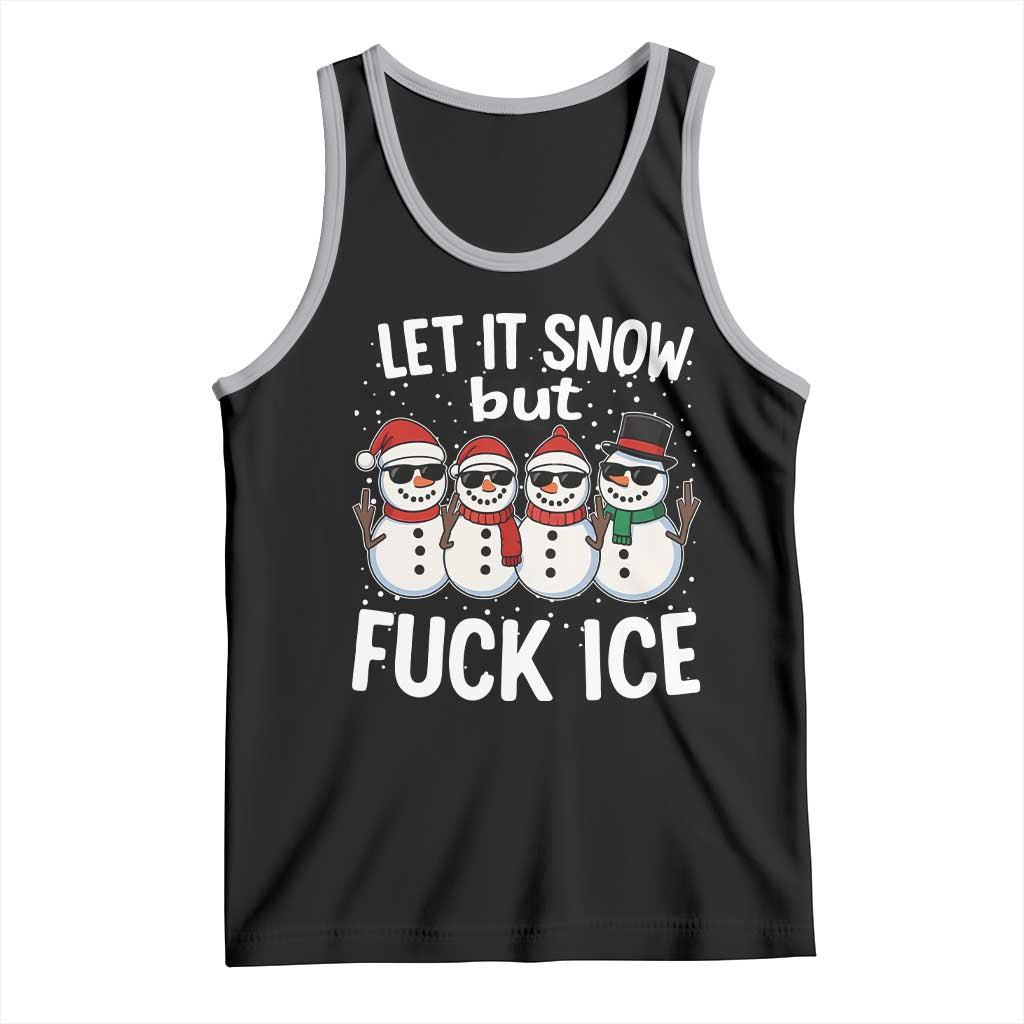 Anti ICE Christmas Tank Top Funny Snowman Cute Finger Let It Snow Funny FDT - Wonder Print Shop