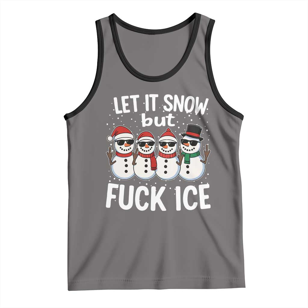 Anti ICE Christmas Tank Top Funny Snowman Cute Finger Let It Snow Funny FDT - Wonder Print Shop