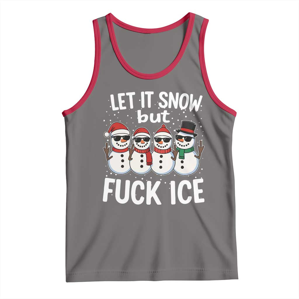 Anti ICE Christmas Tank Top Funny Snowman Cute Finger Let It Snow Funny FDT - Wonder Print Shop