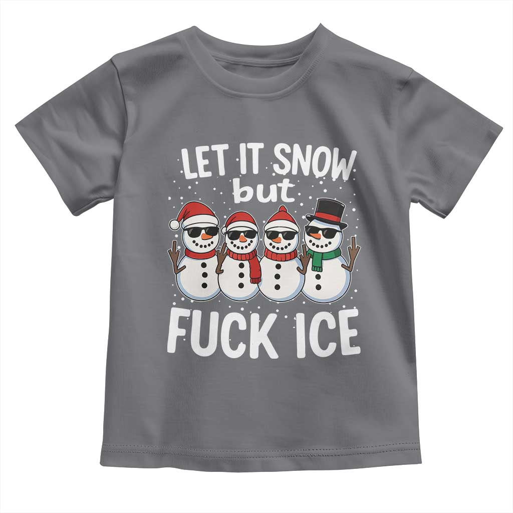 Anti ICE Christmas Toddler T Shirt Funny Snowman Cute Finger Let It Snow Funny FDT - Wonder Print Shop