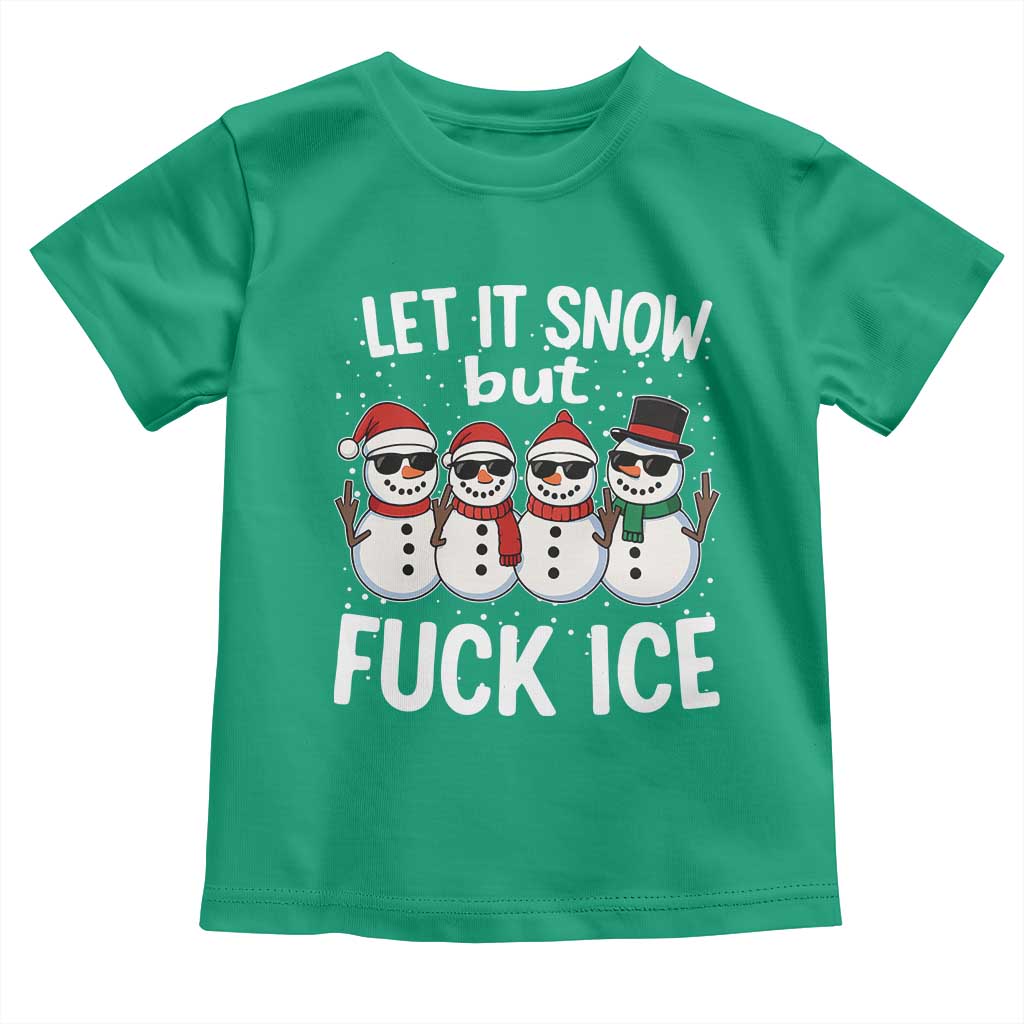 Anti ICE Christmas Toddler T Shirt Funny Snowman Cute Finger Let It Snow Funny FDT - Wonder Print Shop