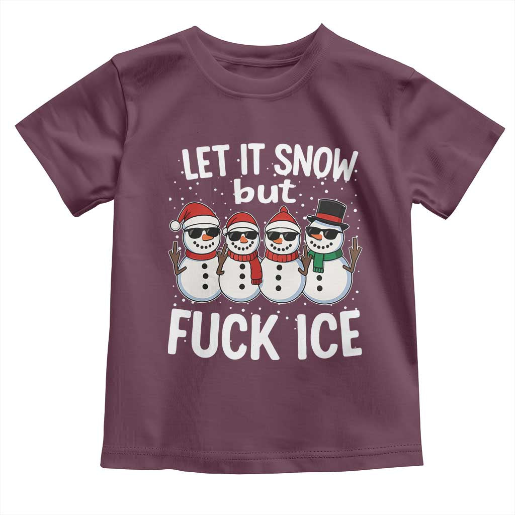 Anti ICE Christmas Toddler T Shirt Funny Snowman Cute Finger Let It Snow Funny FDT - Wonder Print Shop