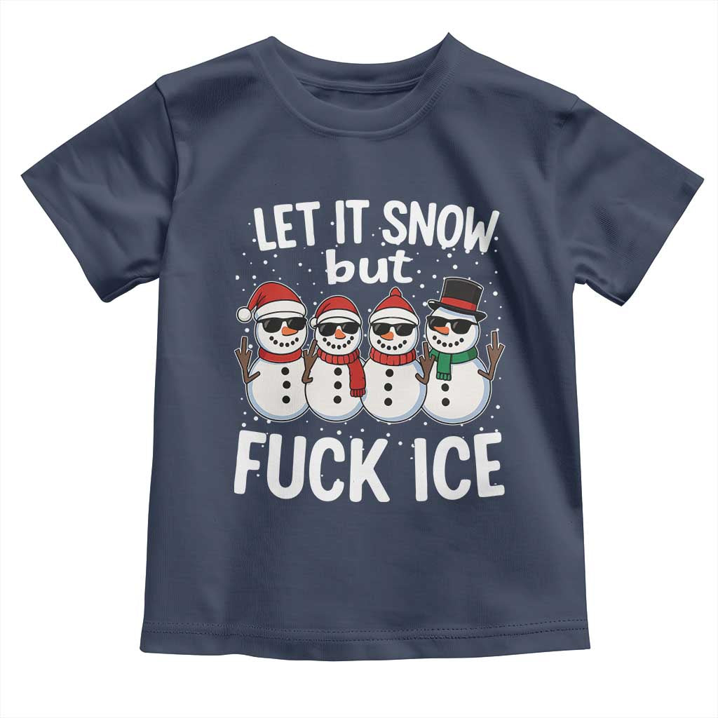 Anti ICE Christmas Toddler T Shirt Funny Snowman Cute Finger Let It Snow Funny FDT - Wonder Print Shop