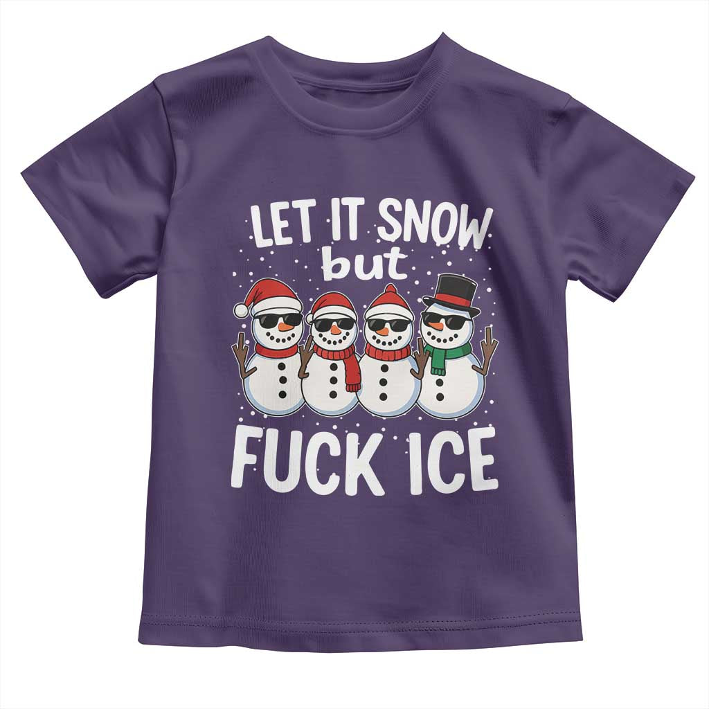 Anti ICE Christmas Toddler T Shirt Funny Snowman Cute Finger Let It Snow Funny FDT - Wonder Print Shop