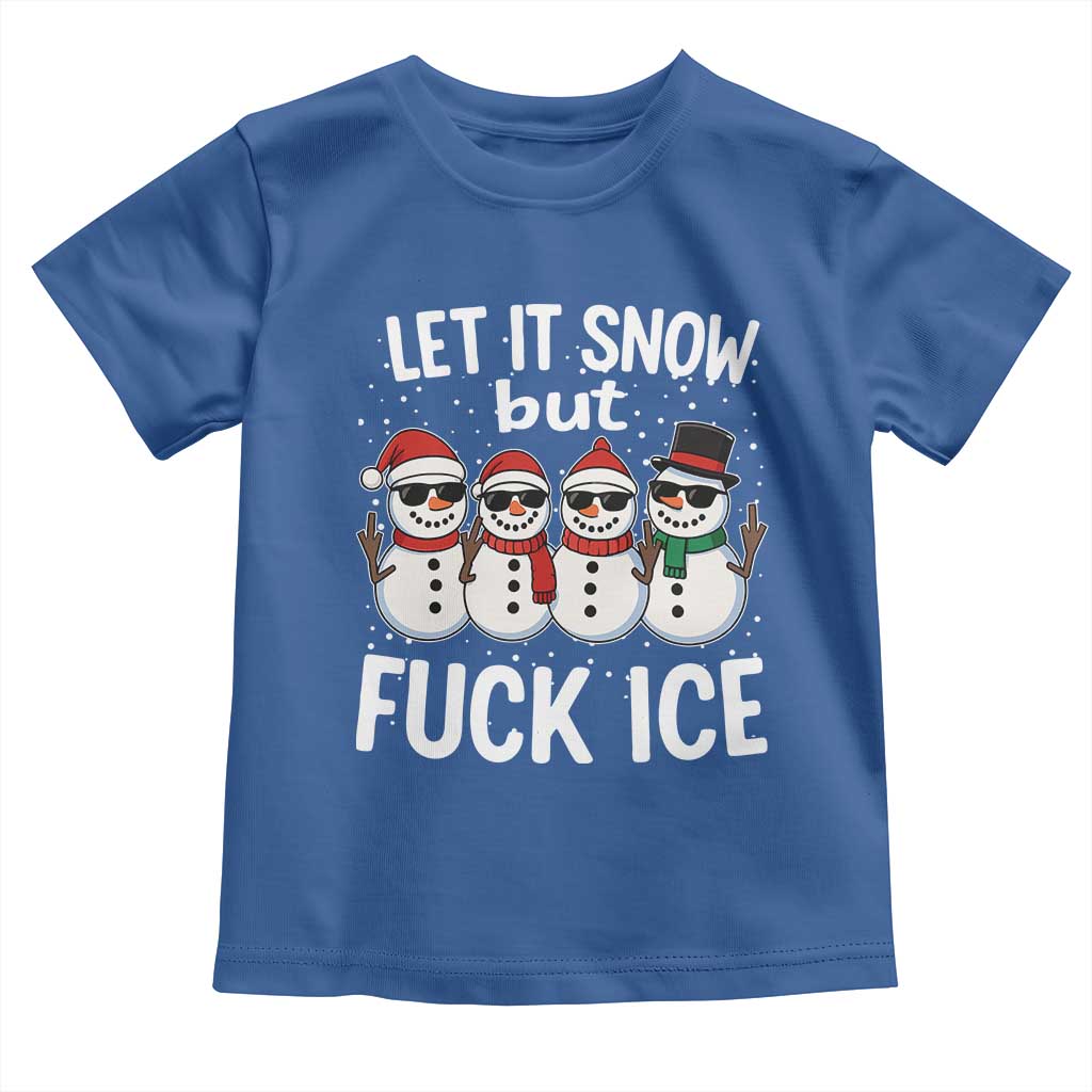 Anti ICE Christmas Toddler T Shirt Funny Snowman Cute Finger Let It Snow Funny FDT - Wonder Print Shop