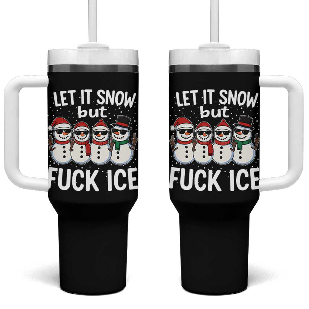 Anti ICE Christmas Tumbler With Handle Funny Snowman Cute Finger Let It Snow Funny FDT - Wonder Print Shop