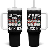 Anti ICE Christmas Tumbler With Handle Funny Snowman Cute Finger Let It Snow Funny FDT - Wonder Print Shop