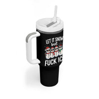 Anti ICE Christmas Tumbler With Handle Funny Snowman Cute Finger Let It Snow Funny FDT - Wonder Print Shop