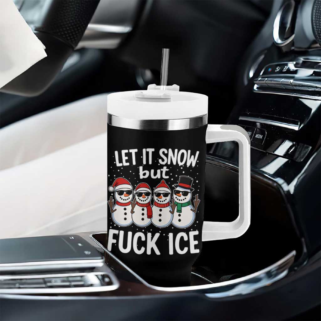 Anti ICE Christmas Tumbler With Handle Funny Snowman Cute Finger Let It Snow Funny FDT - Wonder Print Shop