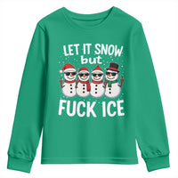 Anti ICE Christmas Youth Sweatshirt Funny Snowman Cute Finger Let It Snow Funny FDT - Wonder Print Shop