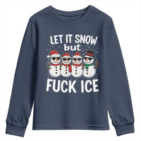 Anti ICE Christmas Youth Sweatshirt Funny Snowman Cute Finger Let It Snow Funny FDT - Wonder Print Shop
