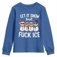 Anti ICE Christmas Youth Sweatshirt Funny Snowman Cute Finger Let It Snow Funny FDT - Wonder Print Shop