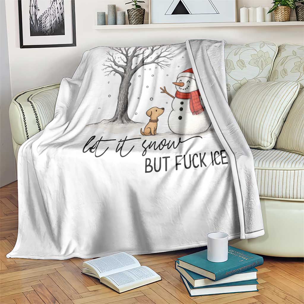 Let It Snow But Fuck Ice Throw Blanket Funny Snowman Christmas Winter - Wonder Print Shop