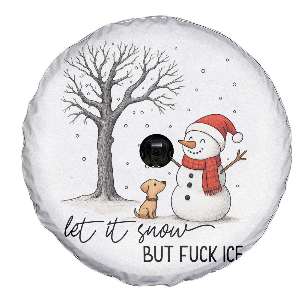 Let It Snow But Fuck Ice Spare Tire Cover Funny Snowman Christmas Winter - Wonder Print Shop