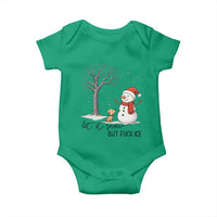 Let It Snow But Fuck Ice Baby Onesie Funny Snowman Christmas Winter - Wonder Print Shop