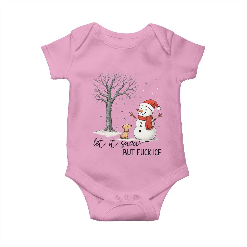 Let It Snow But Fuck Ice Baby Onesie Funny Snowman Christmas Winter - Wonder Print Shop