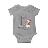 Let It Snow But Fuck Ice Baby Onesie Funny Snowman Christmas Winter - Wonder Print Shop