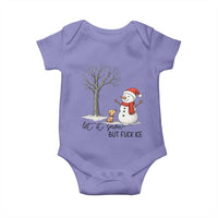 Let It Snow But Fuck Ice Baby Onesie Funny Snowman Christmas Winter - Wonder Print Shop