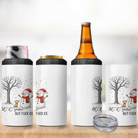 Let It Snow But Fuck Ice 4 in 1 Can Cooler Tumbler Funny Snowman Christmas Winter - Wonder Print Shop