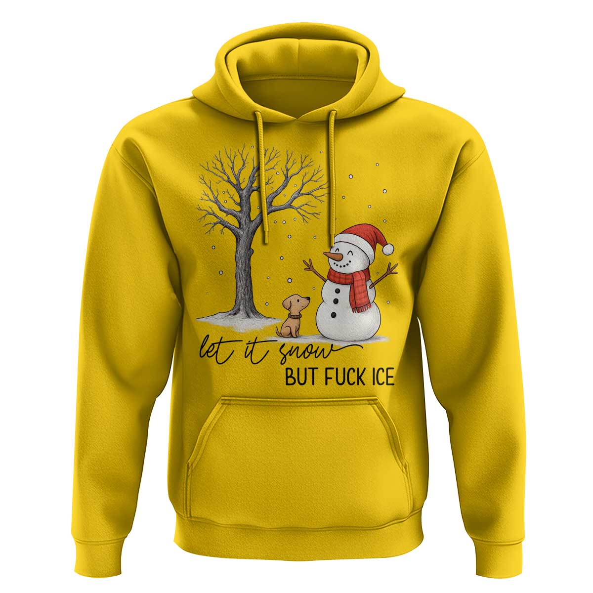 Let It Snow But Fuck Ice Hoodie Funny Snowman Christmas Winter - Wonder Print Shop