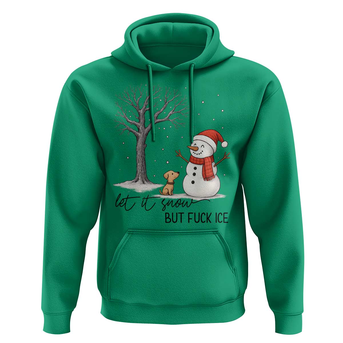 Let It Snow But Fuck Ice Hoodie Funny Snowman Christmas Winter - Wonder Print Shop