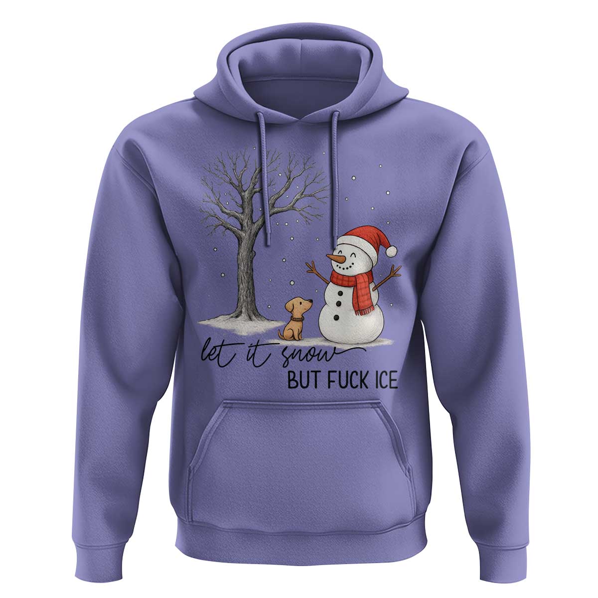 Let It Snow But Fuck Ice Hoodie Funny Snowman Christmas Winter - Wonder Print Shop