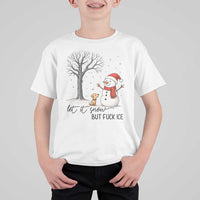 Let It Snow But Fuck Ice T Shirt For Kid Funny Snowman Christmas Winter - Wonder Print Shop