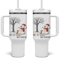 Let It Snow But Fuck Ice Tumbler With Handle Funny Snowman Christmas Winter - Wonder Print Shop