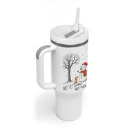 Let It Snow But Fuck Ice Tumbler With Handle Funny Snowman Christmas Winter - Wonder Print Shop