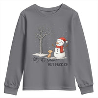 Let It Snow But Fuck Ice Youth Sweatshirt Funny Snowman Christmas Winter - Wonder Print Shop