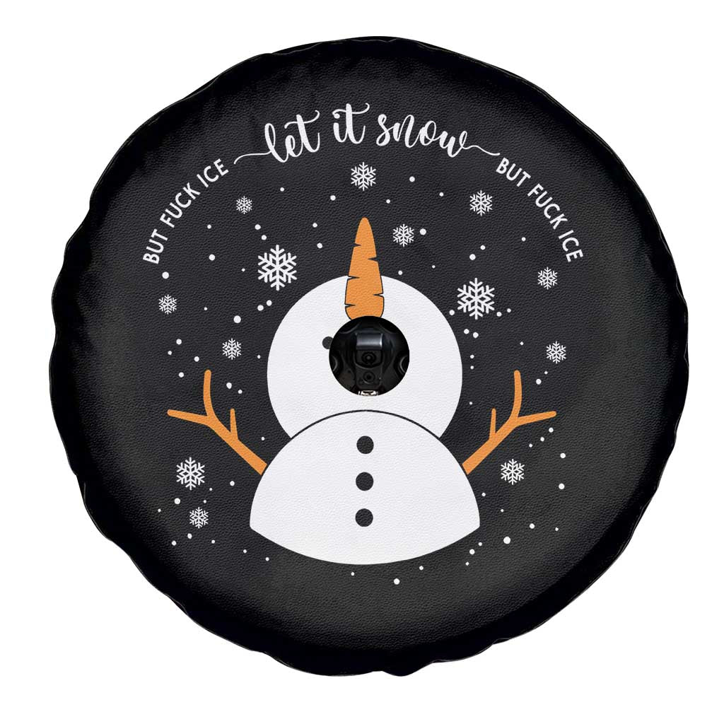 Anti ICE Christmas Spare Tire Cover Let It Snow But Fuck Ice Cute Snowman Winter - Wonder Print Shop
