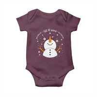 Anti ICE Christmas Baby Onesie Let It Snow But Fuck Ice Cute Snowman Winter - Wonder Print Shop