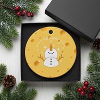 Anti ICE Christmas Ceramic Ornament Let It Snow But Fuck Ice Cute Snowman Winter - Wonder Print Shop