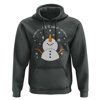 Anti ICE Christmas Hoodie Let It Snow But Fuck Ice Cute Snowman Winter - Wonder Print Shop